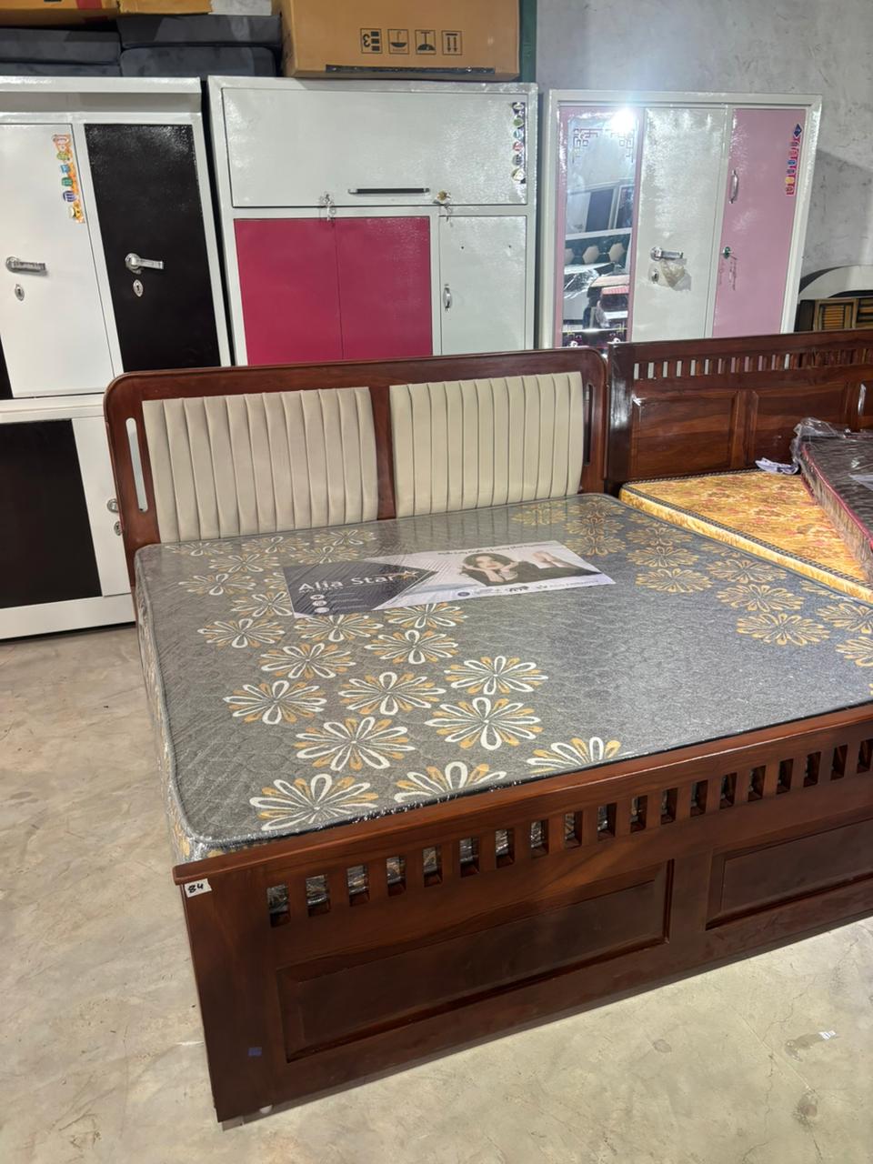 Wooden Premium Cushion Back Bed