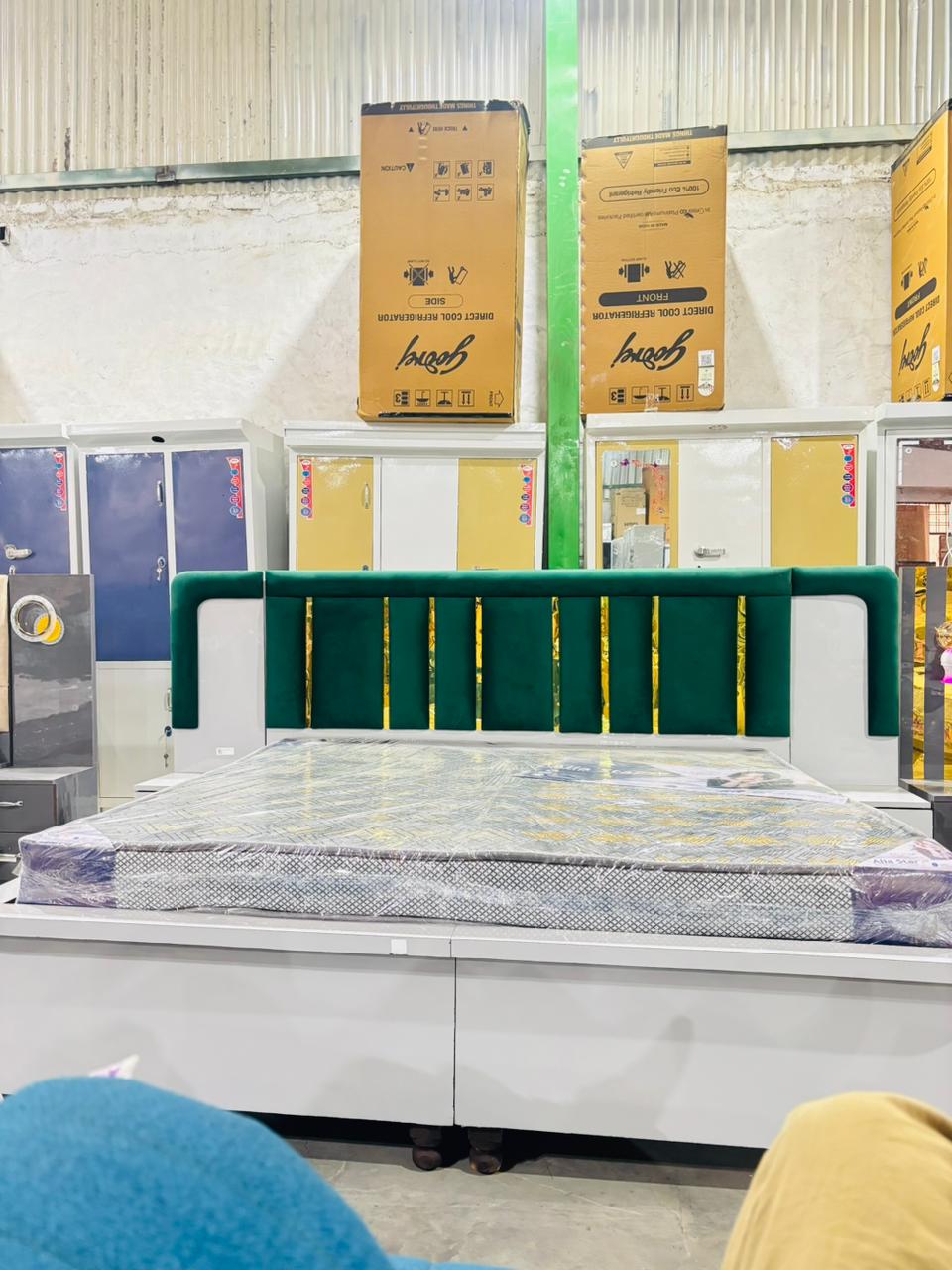 Green Velvet Luxury Bed