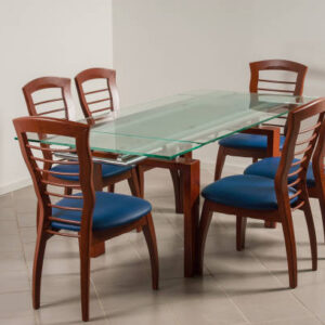 Modern Glass Top Dining Set (6 Seater)
