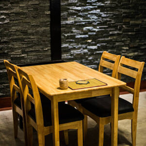 Natural Café Style Dining Set (4 Seater)
