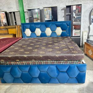 Blue Hexa Design Storage Bed