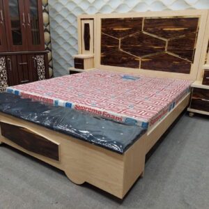 Modern Gloss Wooden Bed with Storage