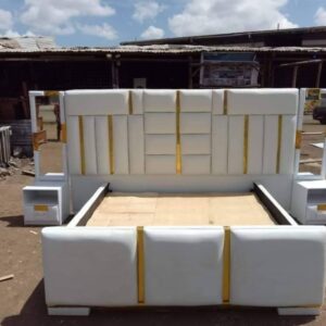 White Gold Premium Upholstered Bed