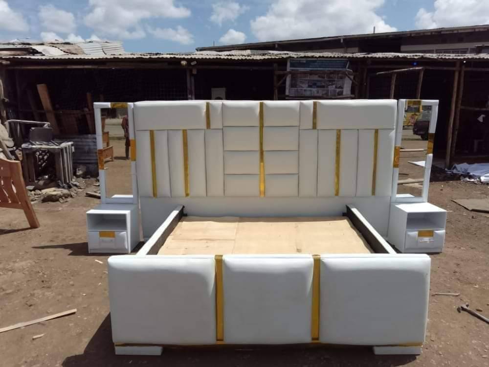 White Gold Premium Upholstered Bed