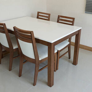 White Top Modern Dining Set (4 Seater)