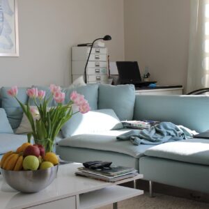 Light Blue Modern Corner Sofa