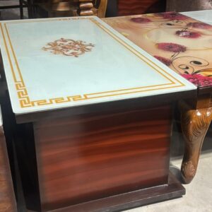 Wooden Console Board with Glass Display Cabinet